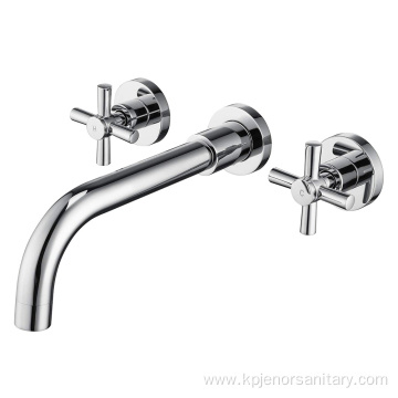 Hotel Modern Design Double Handle Bathroom Basin Mixer